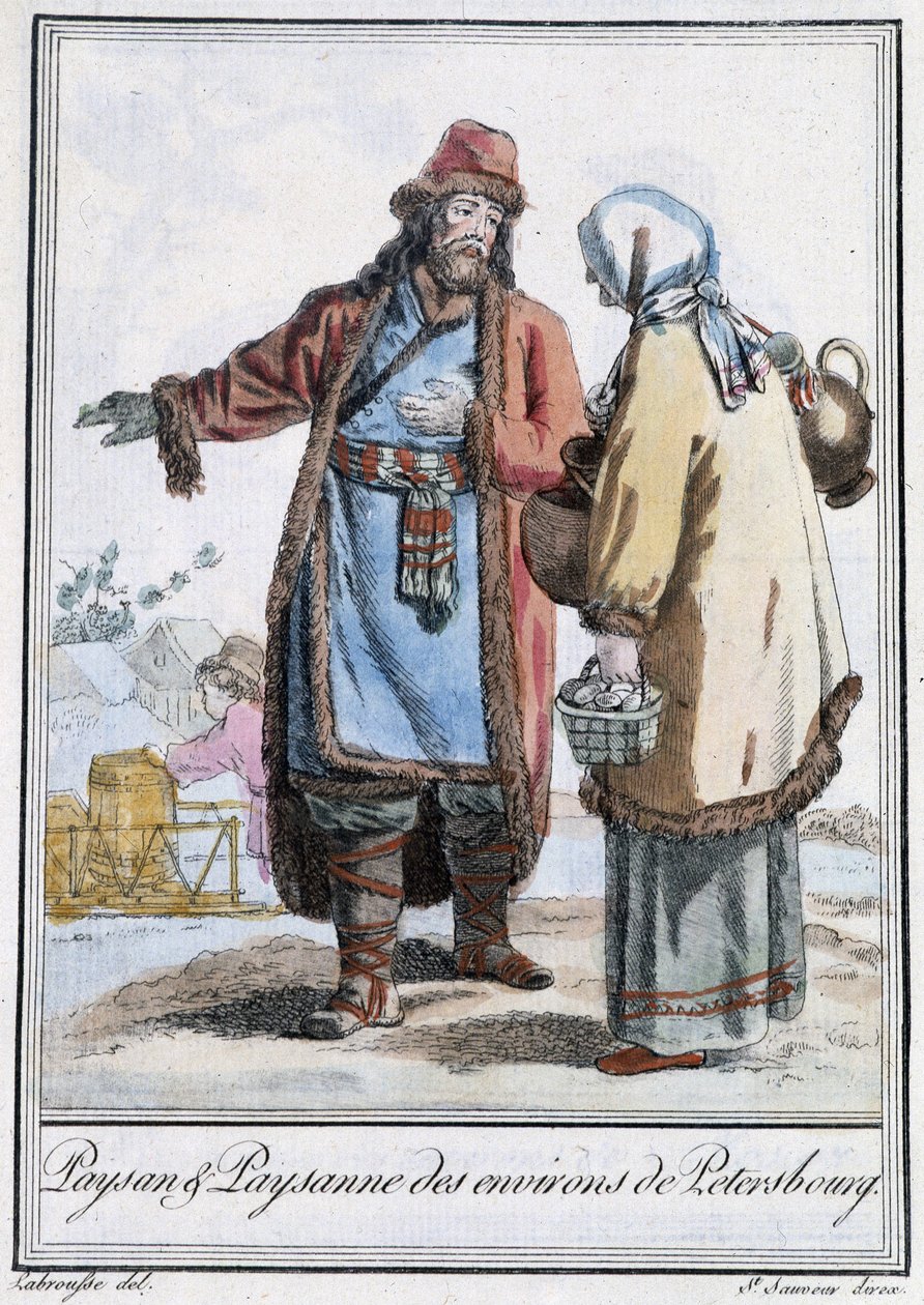 彼得堡的农民和农民 - Grasset St Sauveur 编着的“旅行百科全书”。 1796 作者 雅克·格拉塞德·圣索维尔