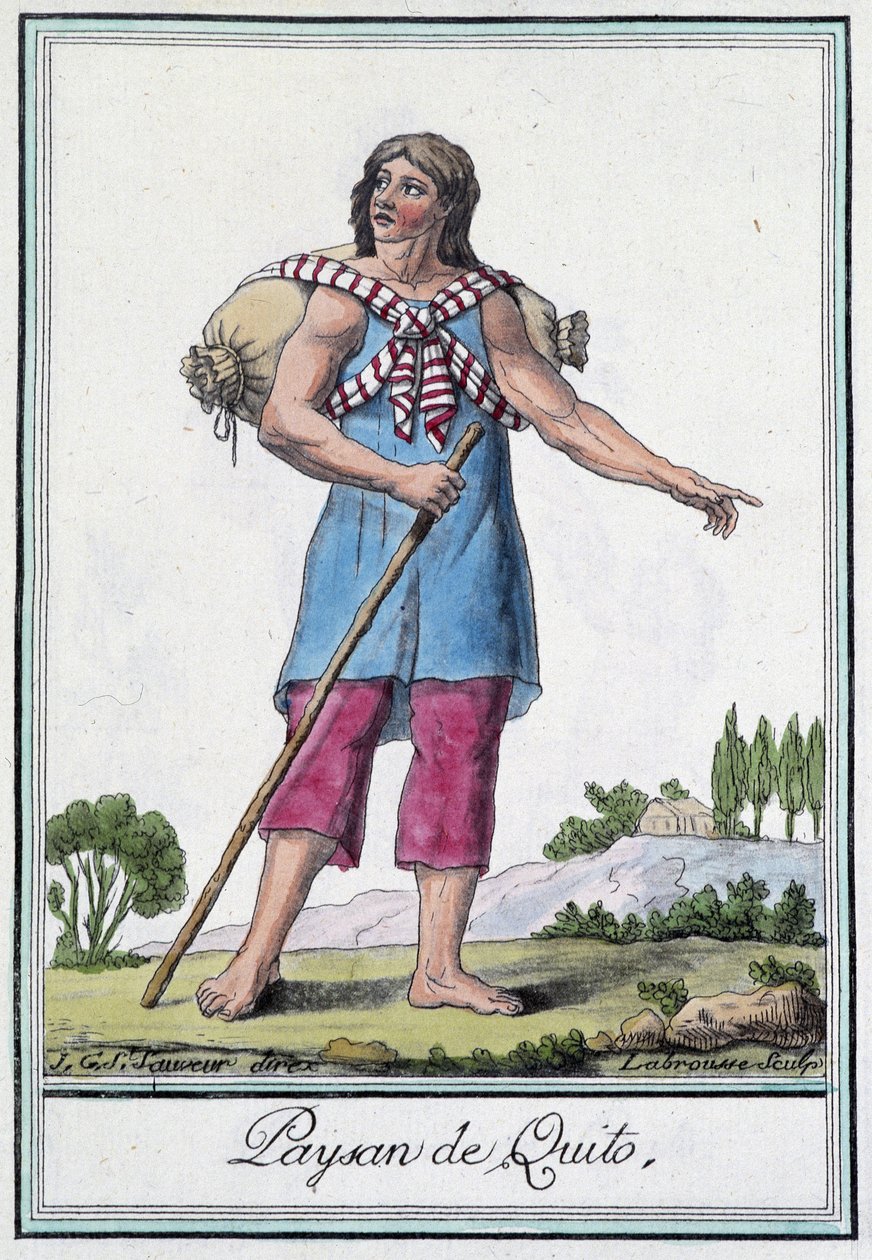 基多农民（厄瓜多尔） - Grasset St Sauveur 编着的“旅行百科全书”。 1796 作者 雅克·格拉塞德·圣索维尔