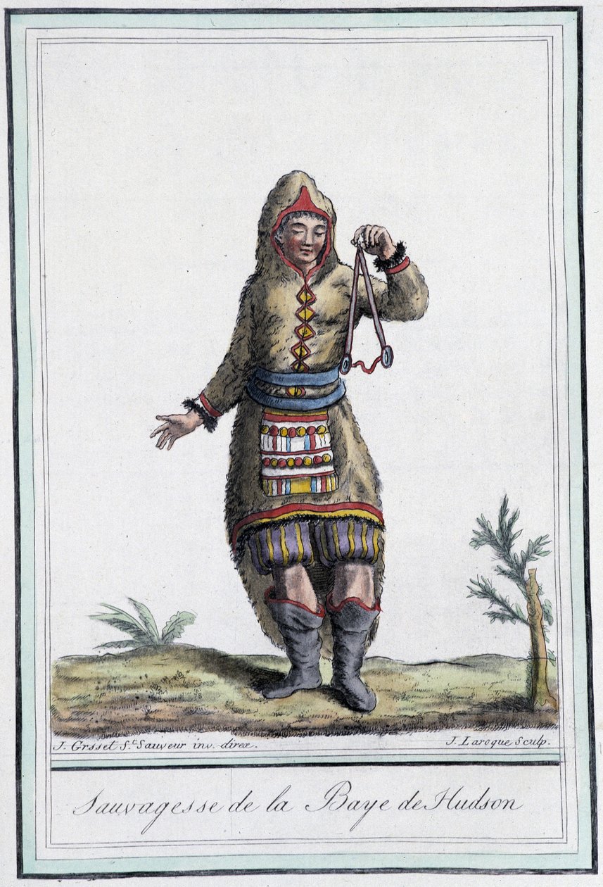 哈德逊湾（加拿大）的Sauvagesse--载于Grasset St Sauveur的《旅行百科全书》，1796年编辑。 作者 雅克·格拉塞德·圣索维尔