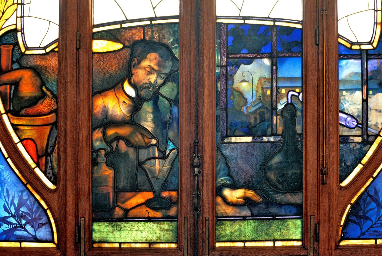 Nancy (department 54), Art Nouveau, Chamber of Commerce and Industry, Stained glass windows by Jacques Gruber (1870-1936) 作者 雅克·格鲁伯（Jacques Gruber）
