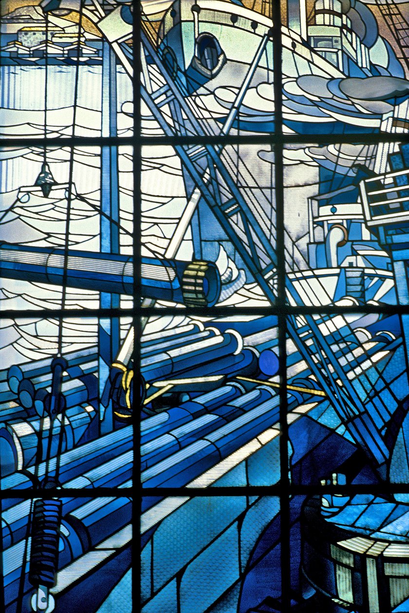 Nancy (department 54), Art Nouveau, Stained glass windows by Jacques Gruber (1870-1936), at the seat of Pont a Mousson, av. de la liberation 作者 雅克·格鲁伯（Jacques Gruber）