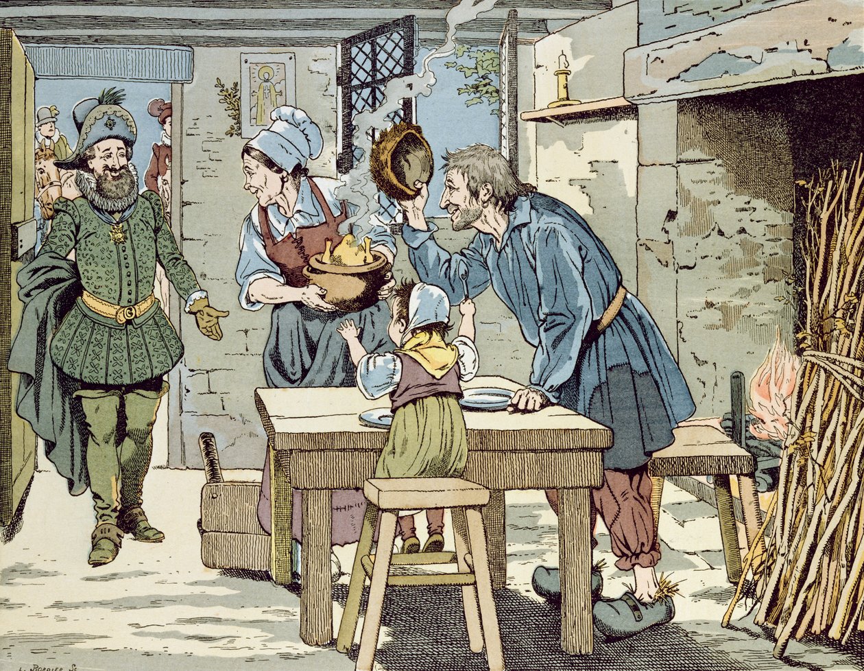 亨利四世，穷人之王，希望他的所有科目都有一只鸡用于周日晚餐，c.1900 作者 雅克·玛丽·加斯顿·昂布雷·布雷维尔（工作）