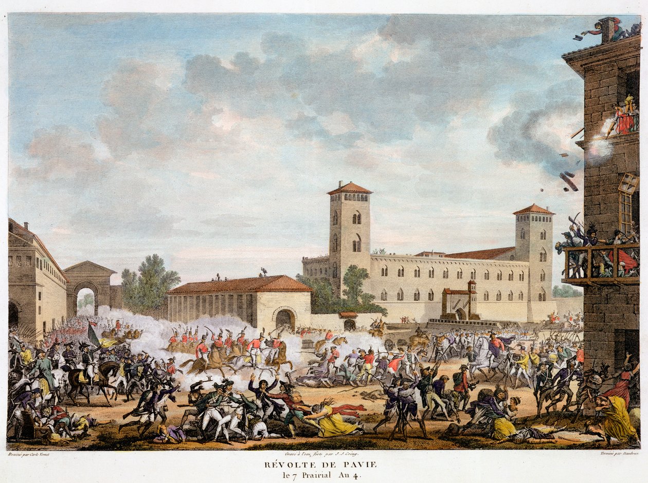意大利帕维亚的叛乱 7 Prairial, Year 4 May 1796.   作者 雅克·约瑟夫·科尼