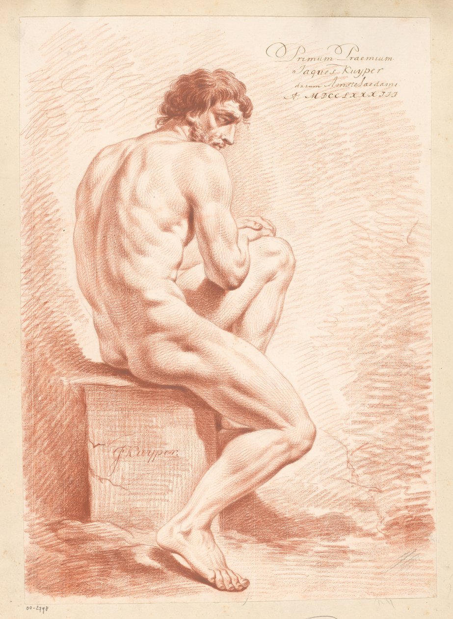 男性裸体坐像，从背后看（1783 年一等奖） 作者 雅克·凯珀