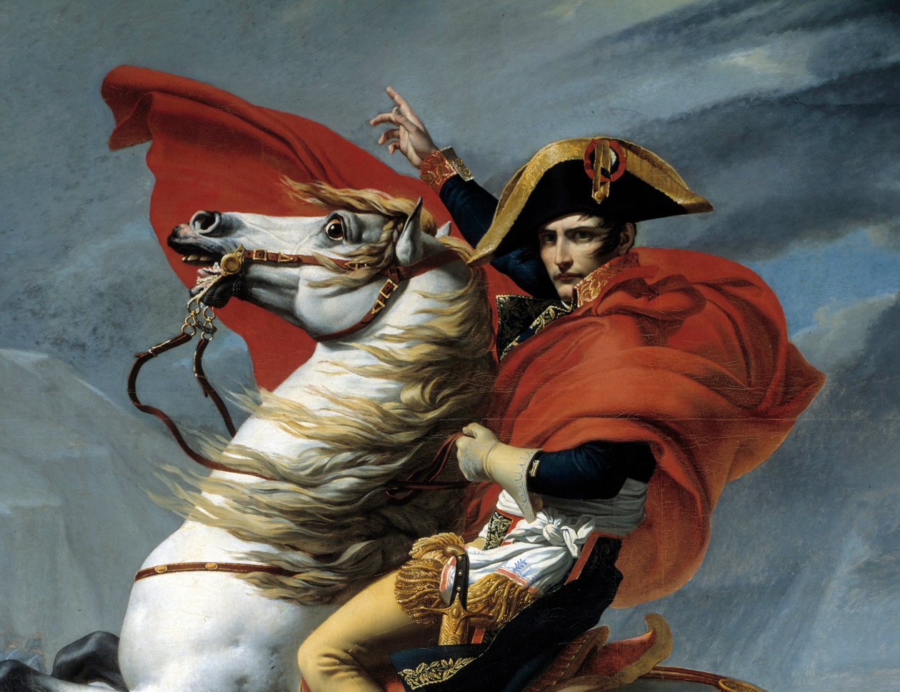 The First Consul Napoleon Bonaparte (1769-1821) crossing the Alps at the pass of the Grand Saint-Bernard in May 1800 Detail. Painting by Jacques Louis David (1748-1825) 19th century Paris, Musee de l