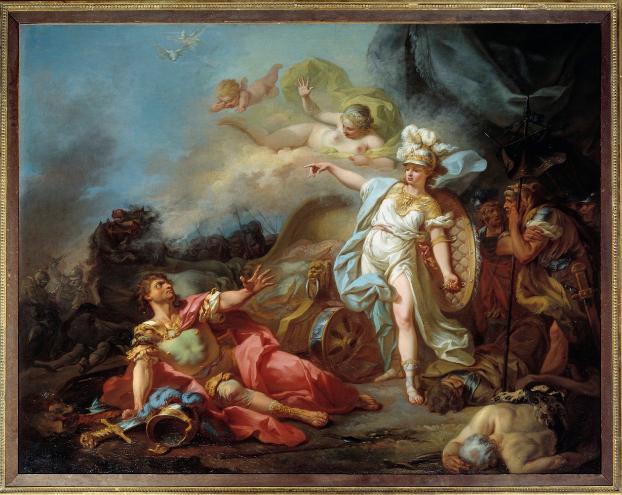 Minerve 与火星之战 Jacques Louis David (1748-1825) 绘画 1,4x1,8 m 作者 雅克·路易·大卫