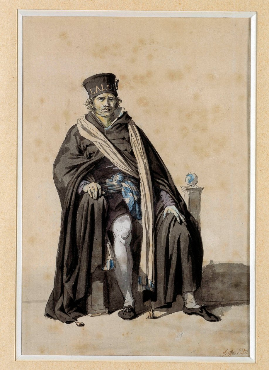 公约：1793 年公民服装项目“法官的习惯”，Jacques Louis David (1748-1825) 绘画。 0,3x0,2 m 凡尔赛宫，城堡博物馆 作者 雅克·路易·大卫
