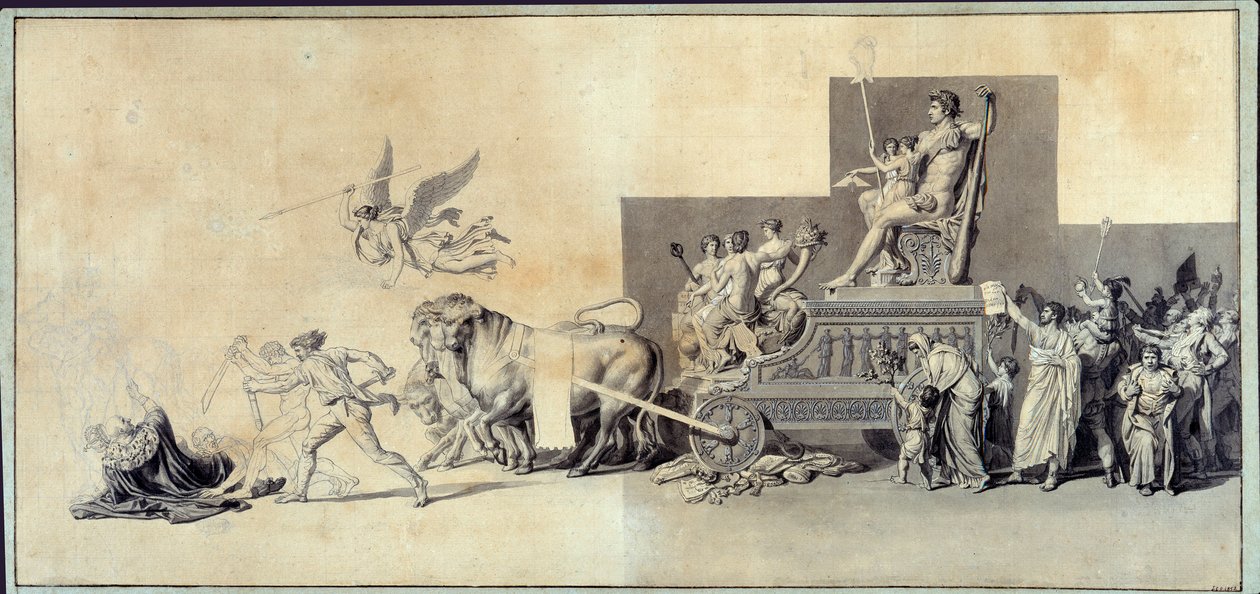 Le triumphe du peuple francais Drawing a la mine de lead by Jacques Louis David (1748-1825) 1793 Paris, Musee Carnavalet 作者 雅克·路易·大卫