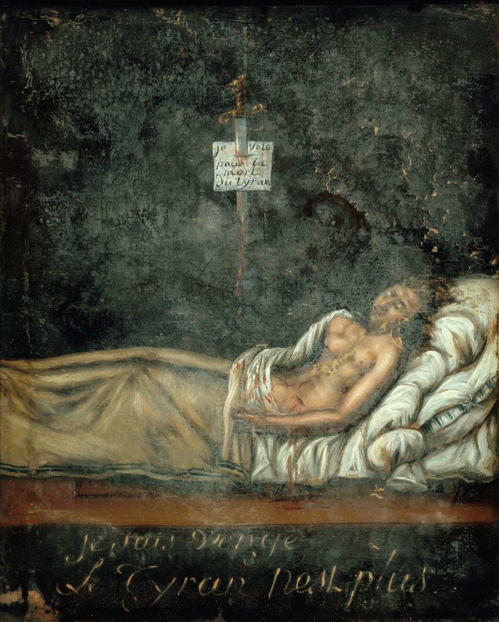 Louis-Michel Le Peletier, Marquis de Saint-Fargeau 1760-1793在他的病榻上，约1793年。 作者 雅克·路易·大卫