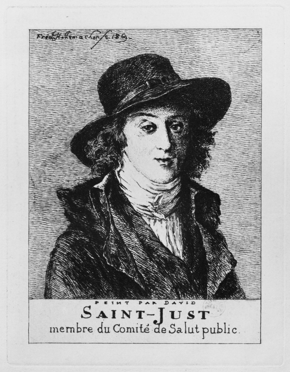 Louis Antoine Leon de Saint-Just，由Frederic Desire Hillemacher（1811-86）1869年刻 作者 雅克·路易·大卫