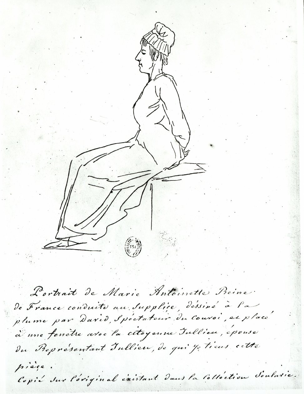 玛丽 - 安托瓦内特（1755-93）在她执行死刑的途中，1793年 作者 雅克·路易·大卫