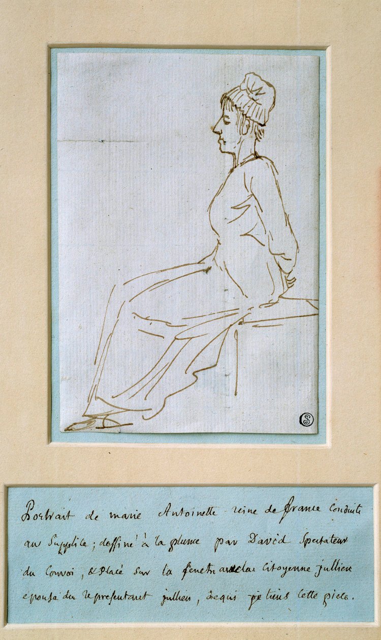 玛丽-安托瓦内特受刑（1755-1793）。雅克-路易斯-大卫（1748-1825）的绘画作品 作者 雅克·路易·大卫