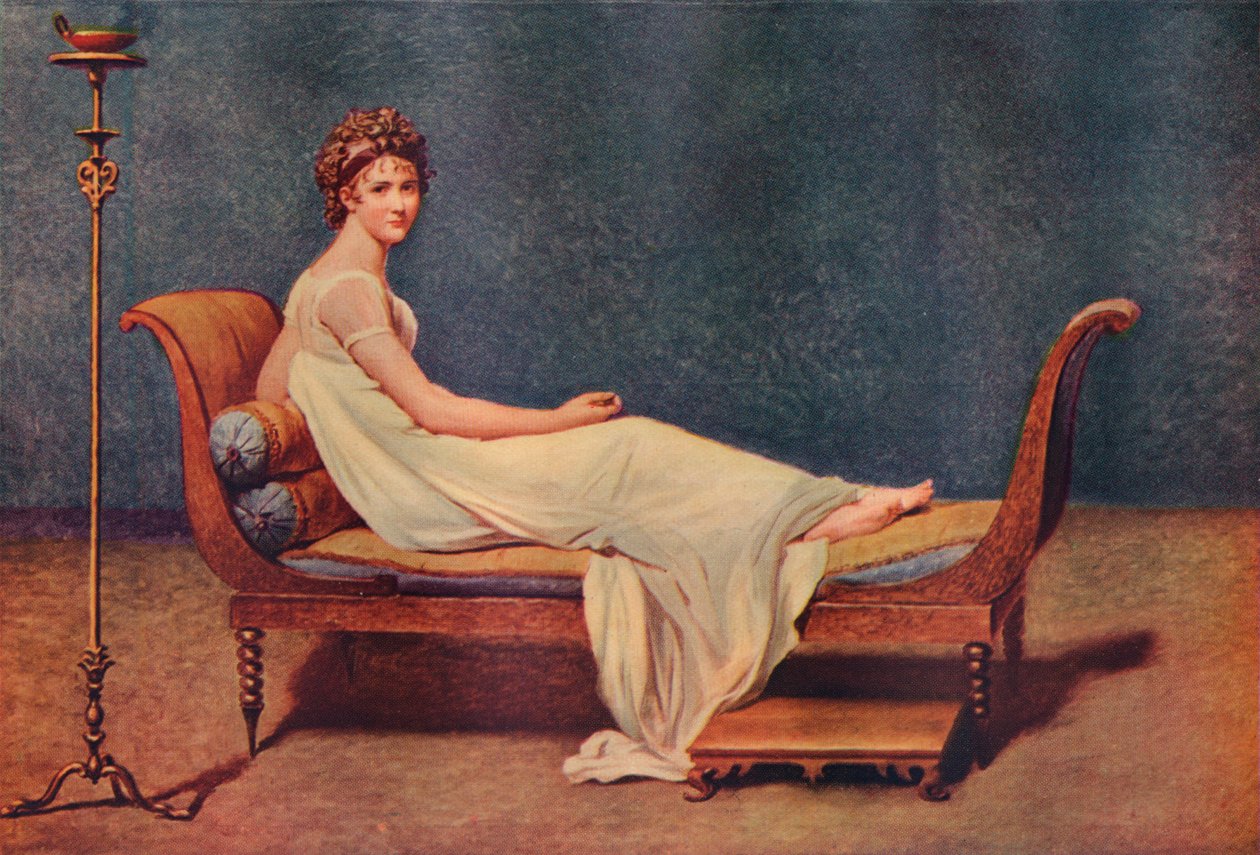 Recamier夫人的画像，1800年，1911年 作者 雅克·路易·大卫