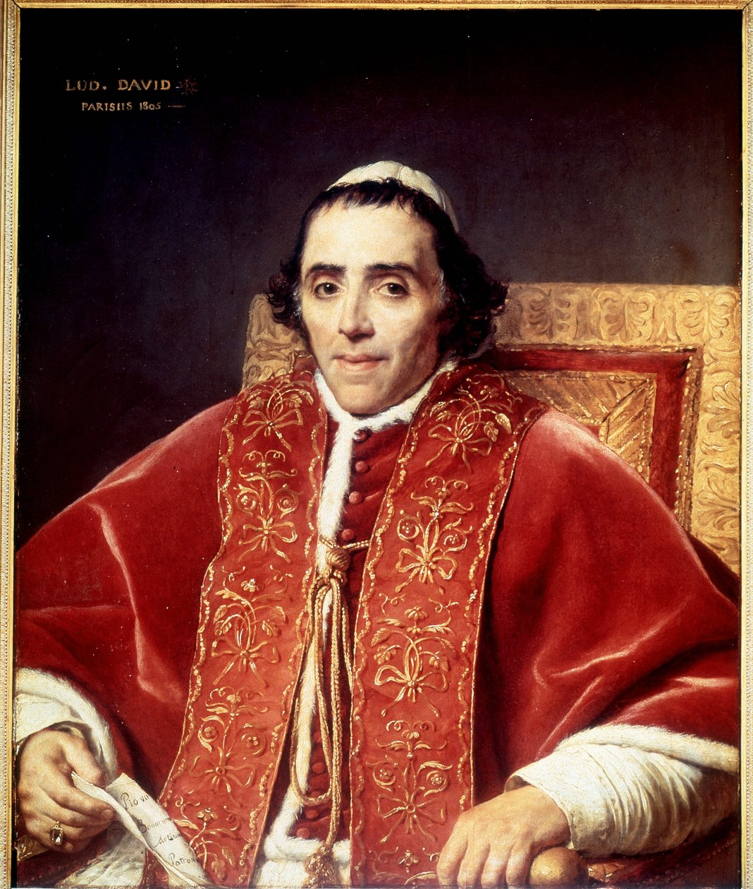 大卫的庇护七世 (1742 - 1823) 肖像。 1805.凡尔赛博物馆 作者 雅克·路易·大卫