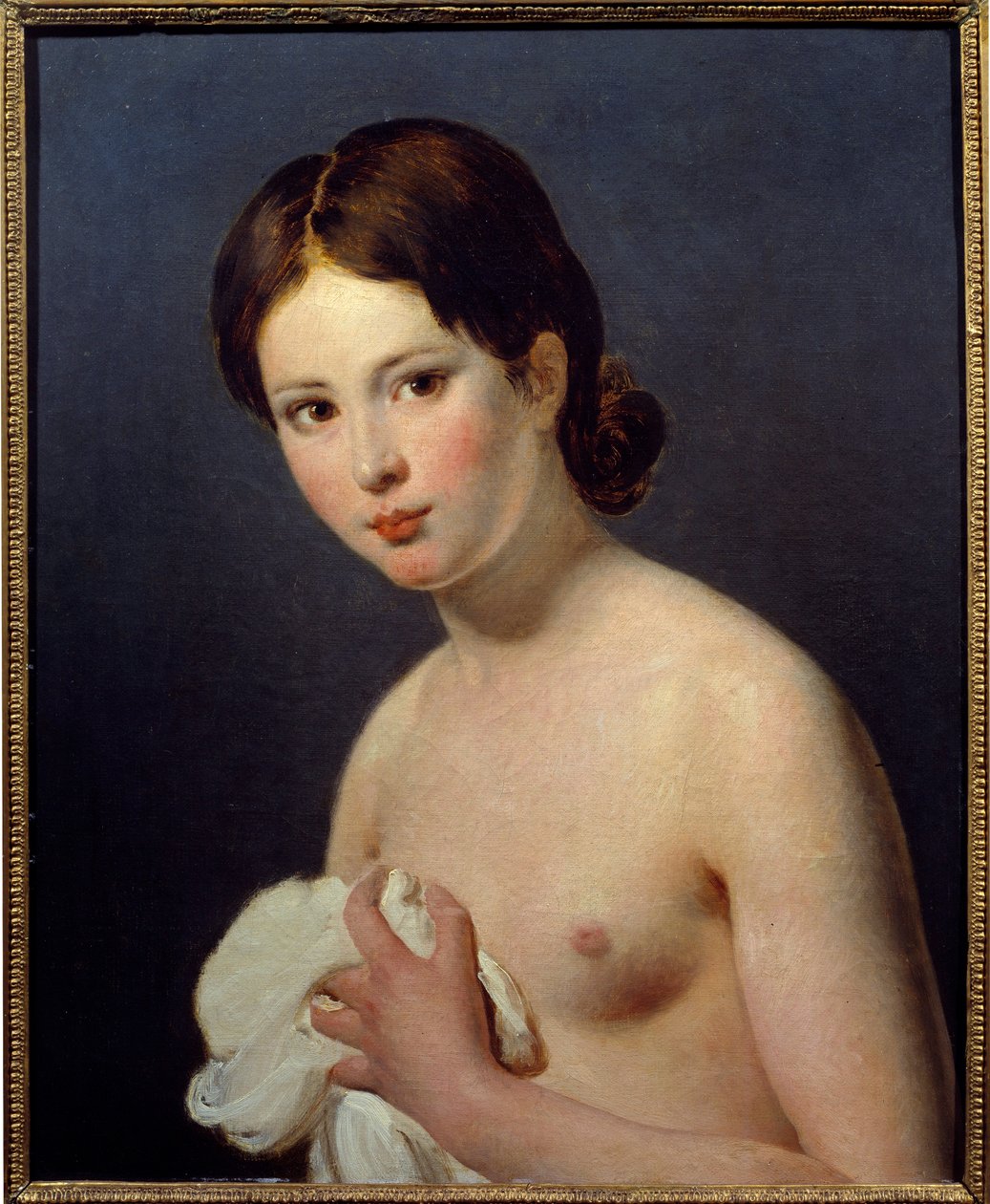 一个年轻女孩的画像。雅克-路易斯-大卫（1748-1825）的画作 作者 雅克·路易·大卫