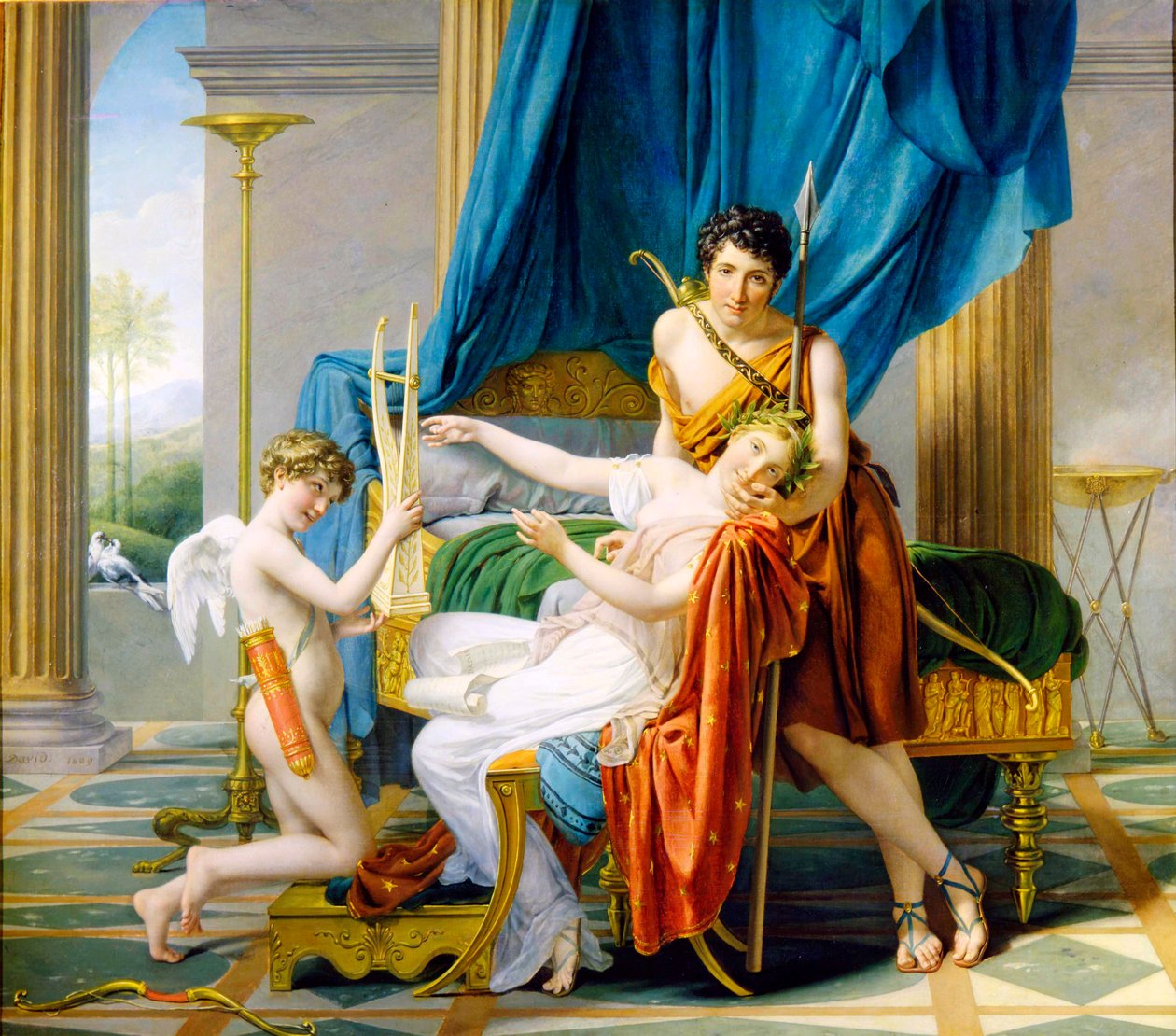 Sappho，Phaon和丘比特，1809年。 作者 雅克·路易·大卫