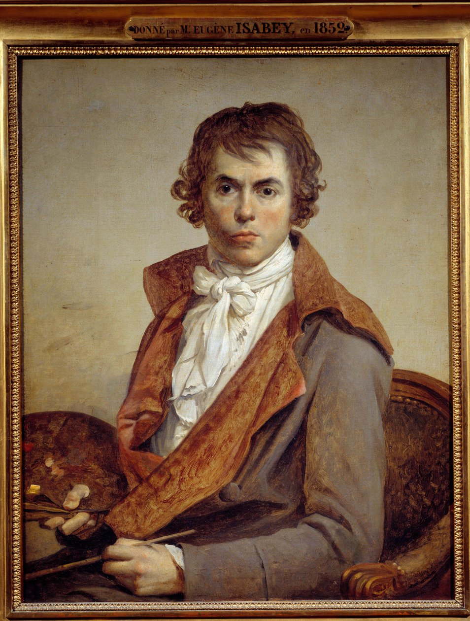 Jacques Louis David (1748-1825) 19 世纪太阳自画像。 0,81x0,64 m - Jacques Louis David (1748-1825) 自画像 作者 雅克·路易·大卫