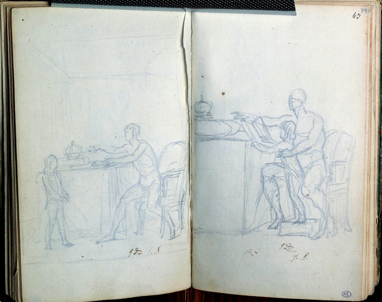 路易十六和海豚画像的研究。雅克-路易-大卫（1748-1825）的绘画作品 作者 雅克·路易·大卫