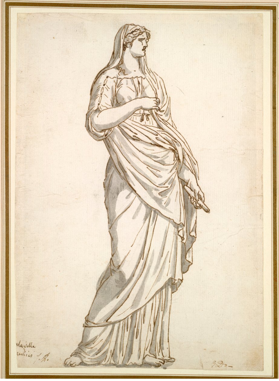 从美第奇别墅研究萨宾雕像，c。 1775-1780年。 作者 雅克·路易·大卫