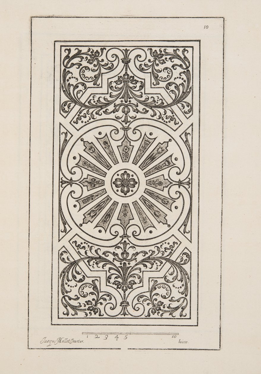 花坛设计，摘自《计划与花园剧院》，1652年出版（雕刻）。 作者 雅克·莫莱特