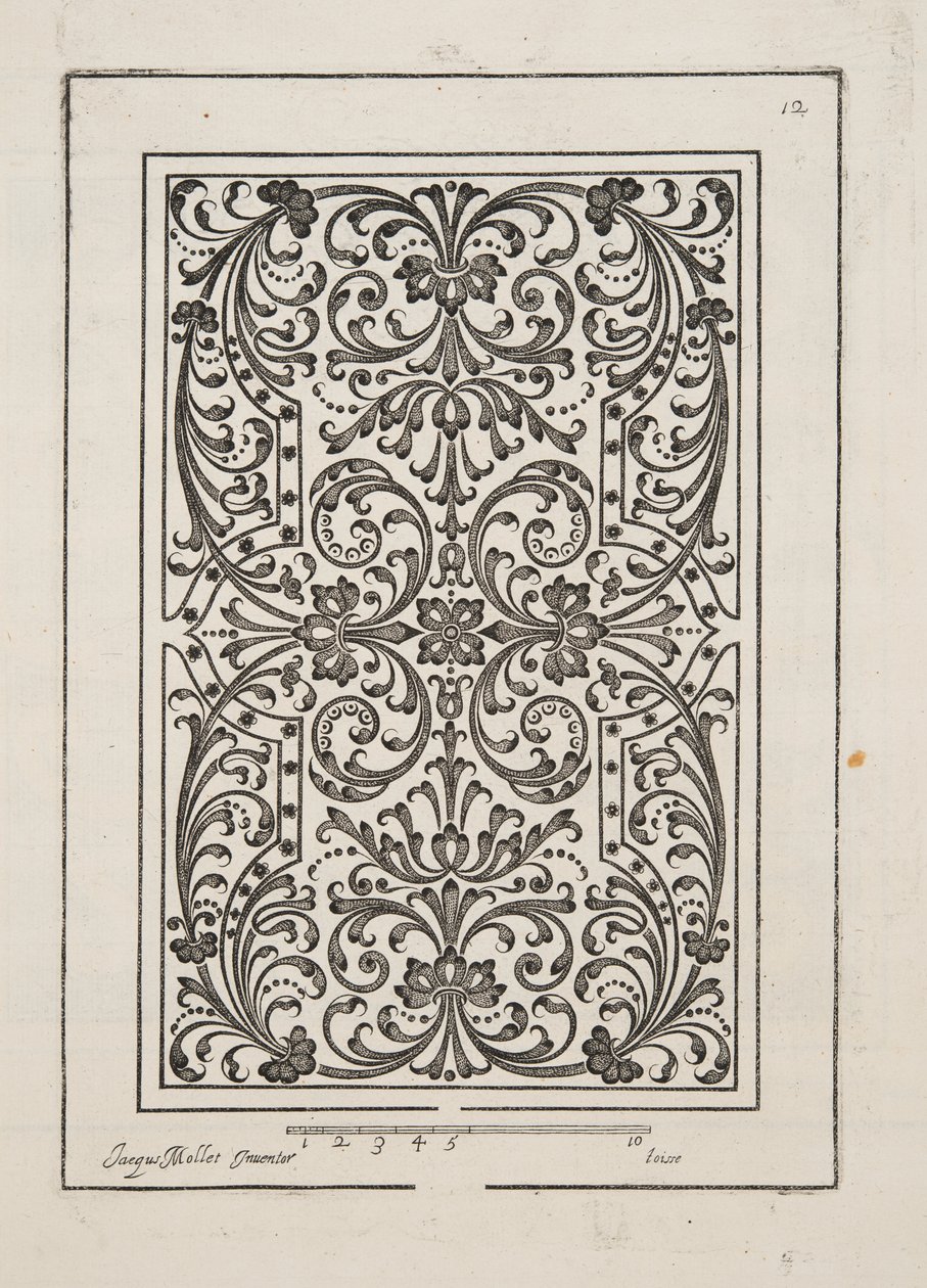 花坛设计，摘自《计划与花园剧院》，1652年出版（雕刻）。 作者 雅克·莫莱特