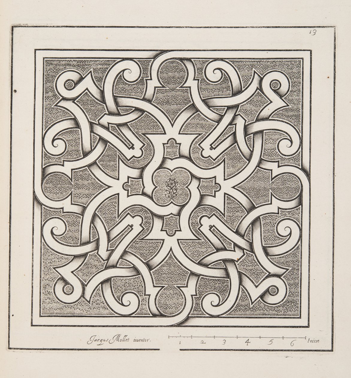 花坛设计，来自Plan of Plan and Gardening，pub.1652 作者 雅克·莫莱特