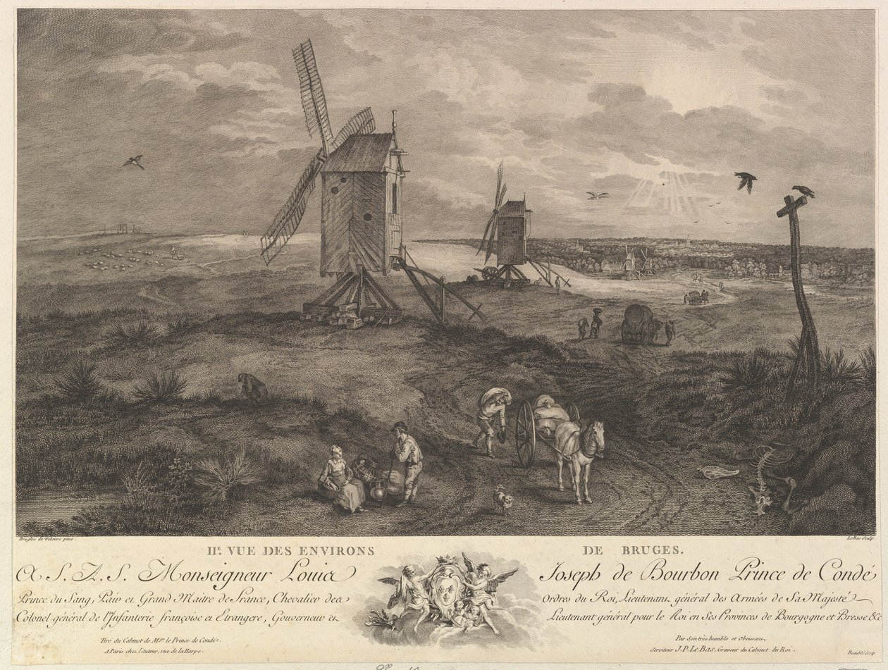 布鲁日周围环境的第二景象IIe。Vue des environs de Bruges. 作者 雅克·菲利普·勒巴斯