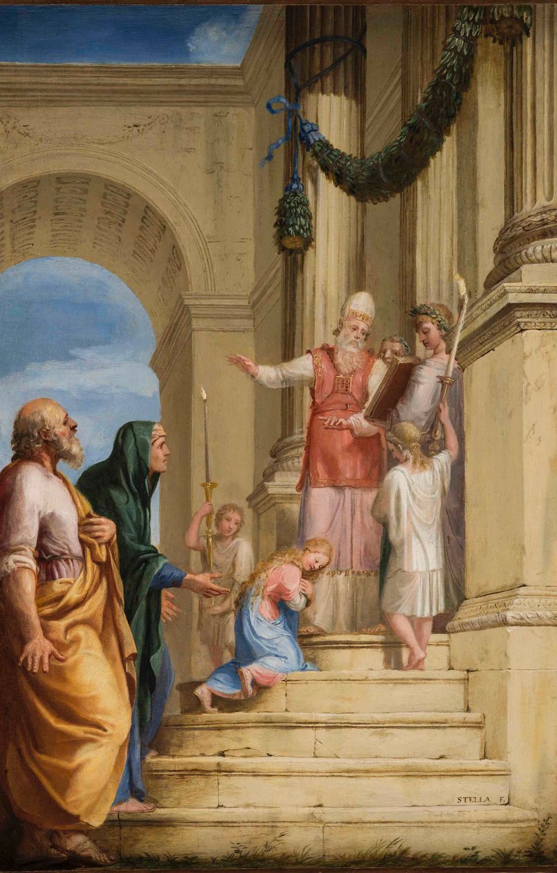 法语: Présentation de la Vierge au Temple（《圣殿中的维埃里》介绍 作者 雅克·斯特拉（Jacques Stella）