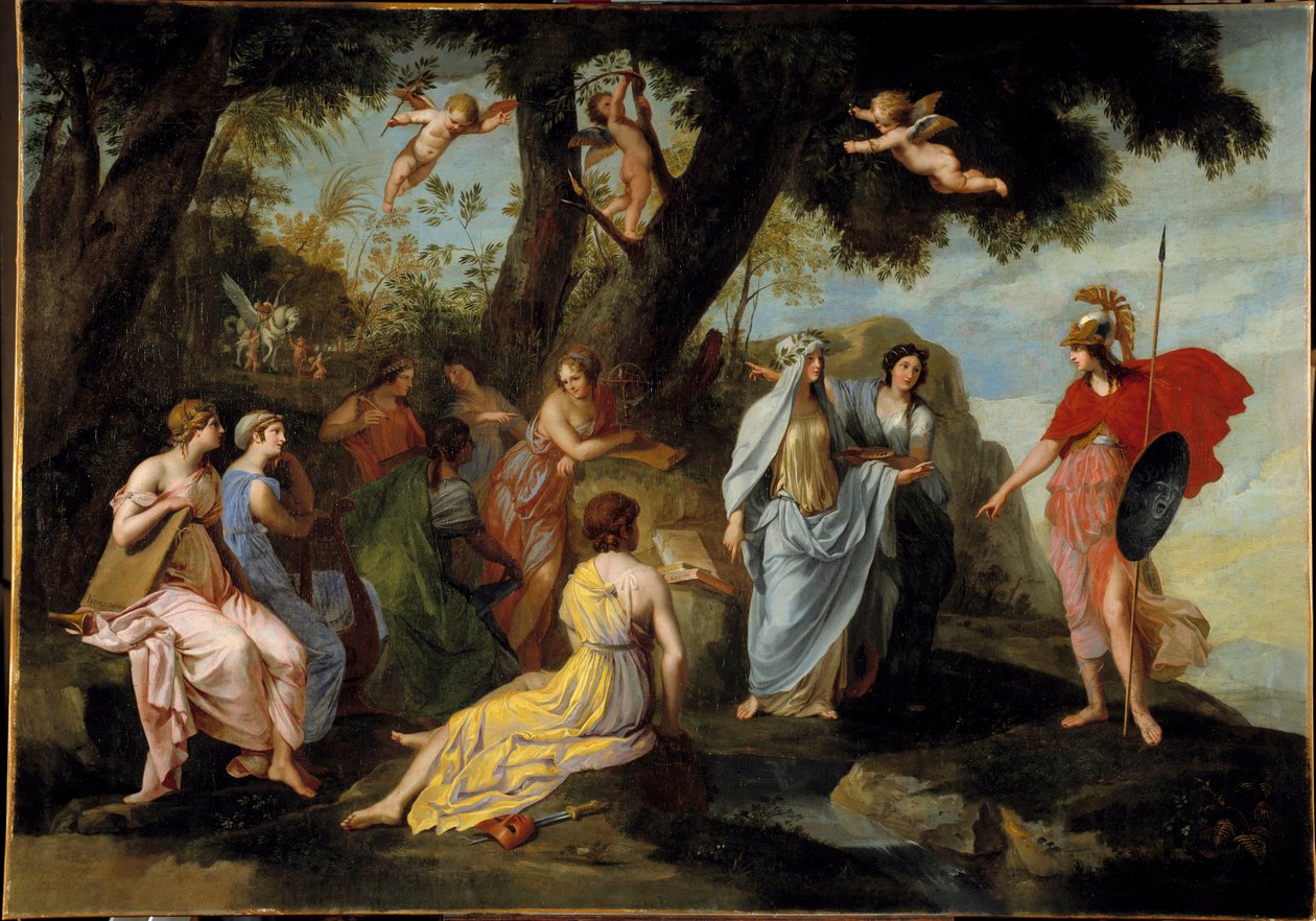 雅克·斯特拉 (Jacques Stella) (1596-1657) 1640 年创作的缪斯中的米勒夫 (Minerve)。 1,16x1,62 m 作者 雅克·斯特拉（Jacques Stella）
