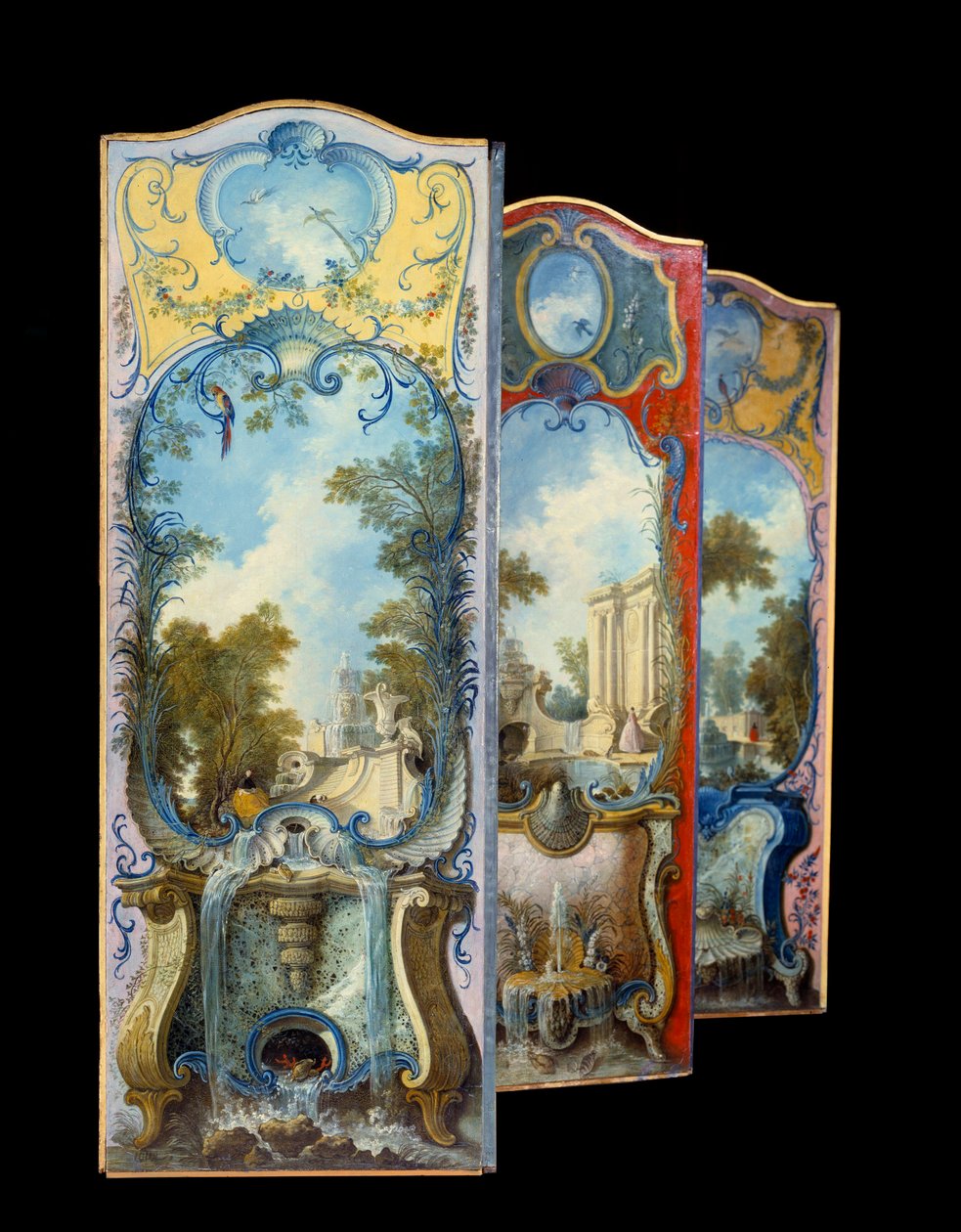 家具：Jacques de Lajoue (1686-1761) 18 世纪在马鲁夫纸上画屏风 作者 雅克·德·拉约