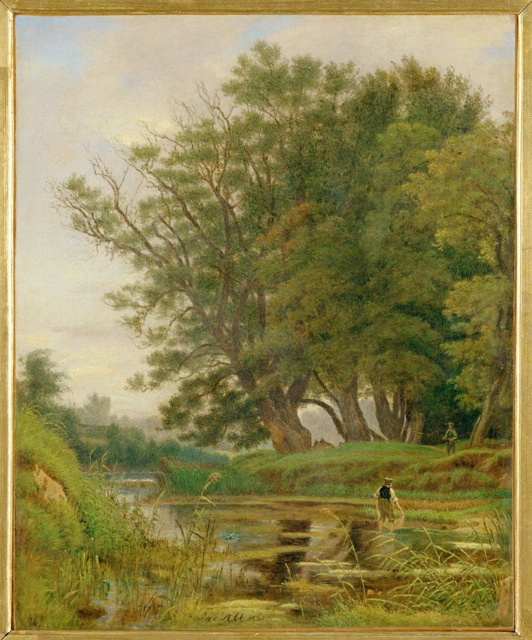 Praterlandschaft - 维也纳普拉特花园的风景......（布面油画） 作者 雅各布·阿特
