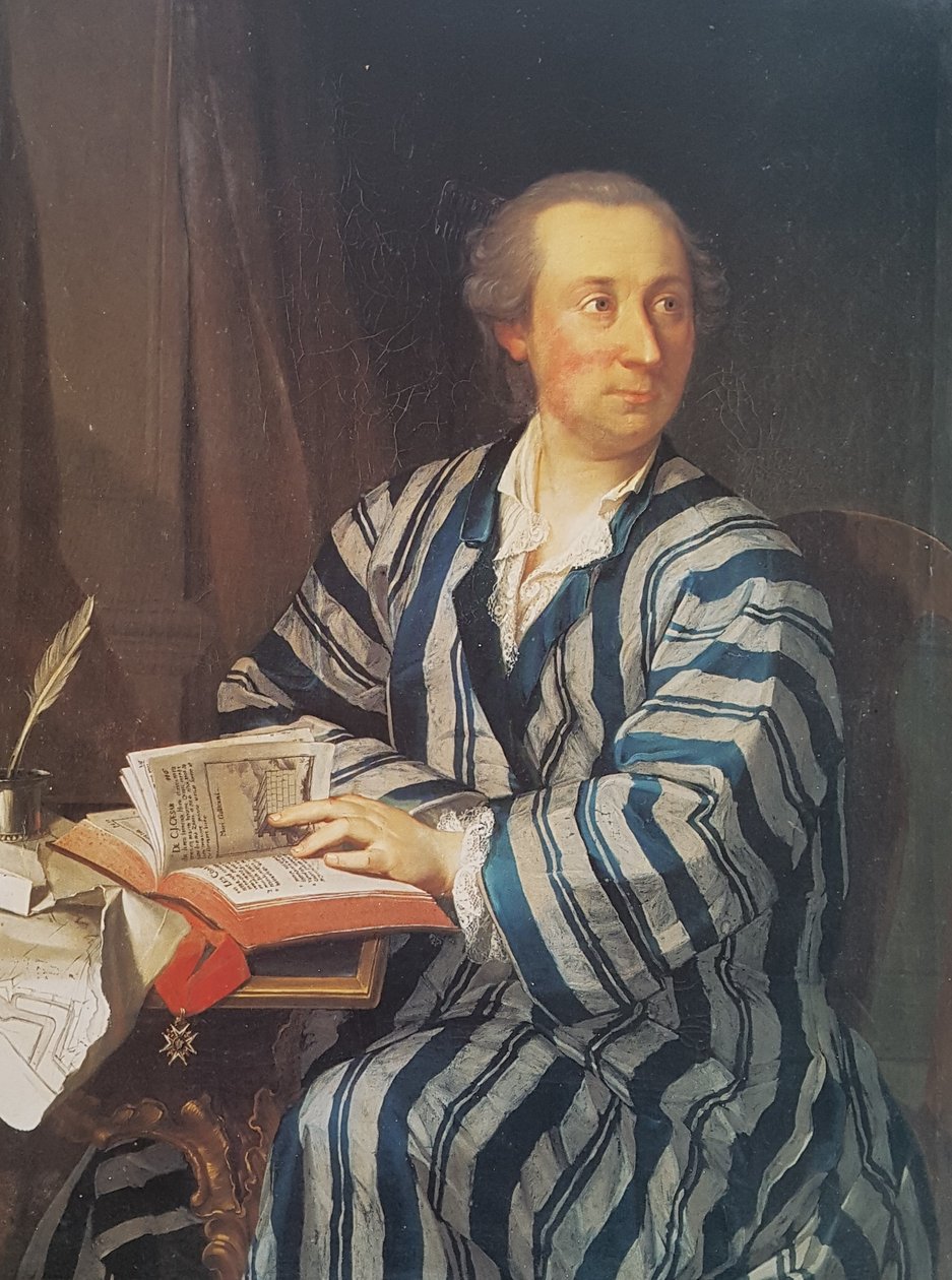 德文：瑞士卫队军官塞缪尔-伊萨克-伊曼纽尔-格罗斯（1732-1763 年）的肖像。 作者 雅各布·伊曼纽尔·汉德曼