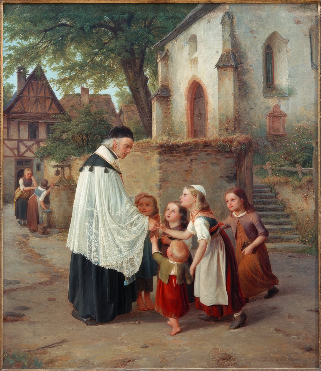 村里的牧师 作者 Jakob Fürchtegott Dielmann