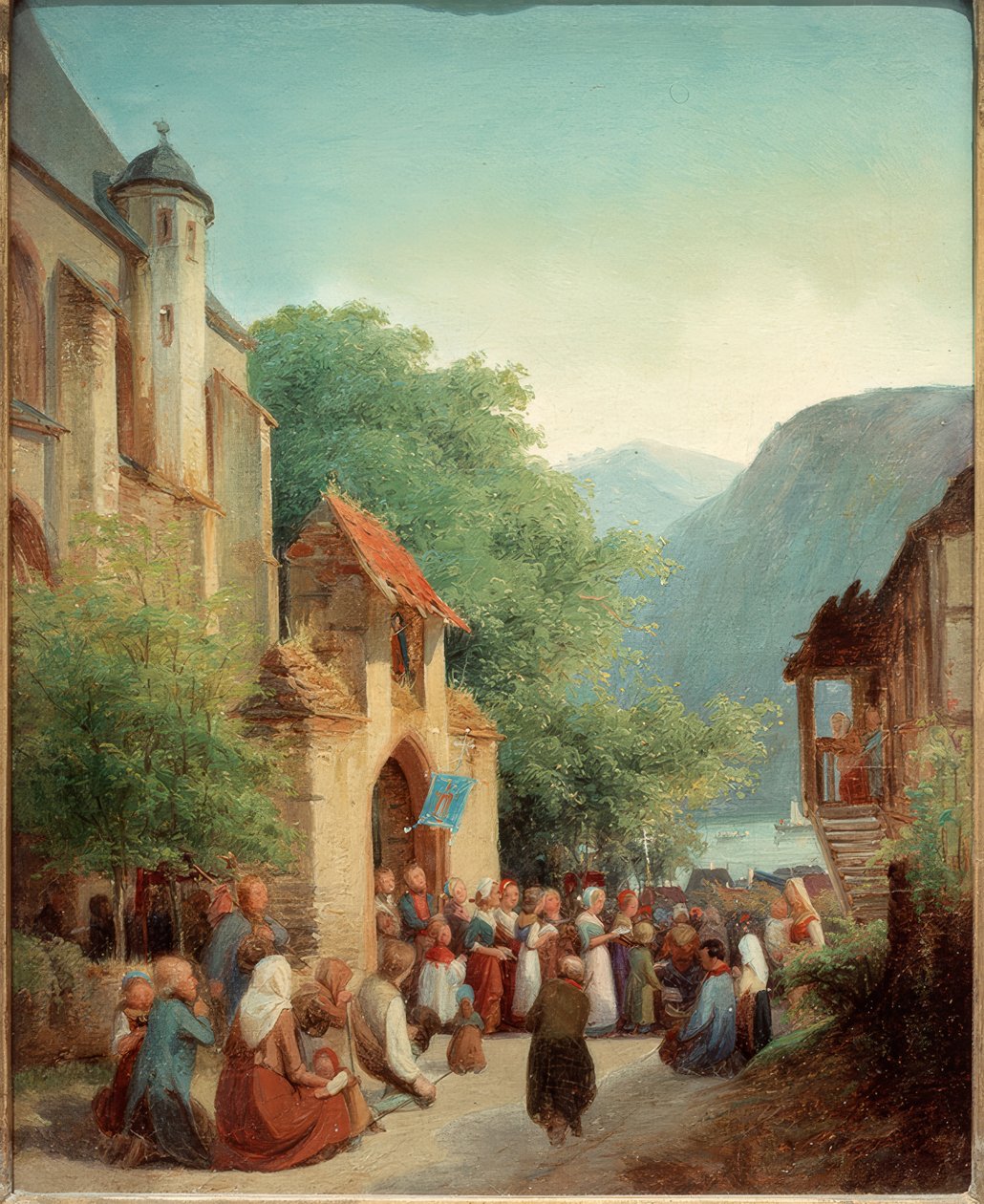 莱茵河上的游行 作者 Jakob Fürchtegott Dielmann