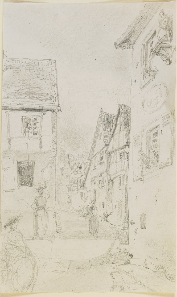 街景，1858年（铅笔在米白色的纸上） 作者 詹姆斯·阿博特·麦克尼尔·惠斯勒