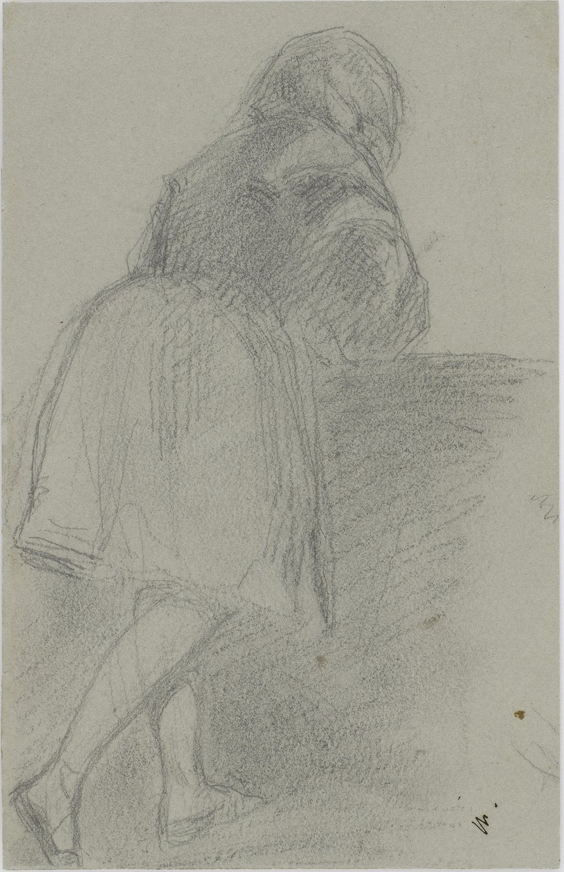 安妮，1858-59（铅笔在灰蓝纸上） 作者 詹姆斯·阿博特·麦克尼尔·惠斯勒