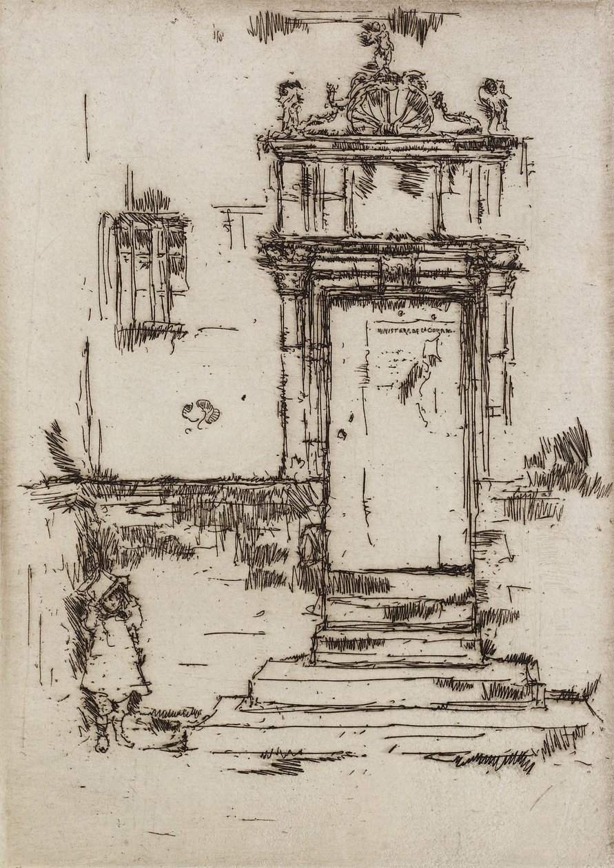 教堂门口，蒙特雷索，1888年 作者 詹姆斯·阿博特·麦克尼尔·惠斯勒