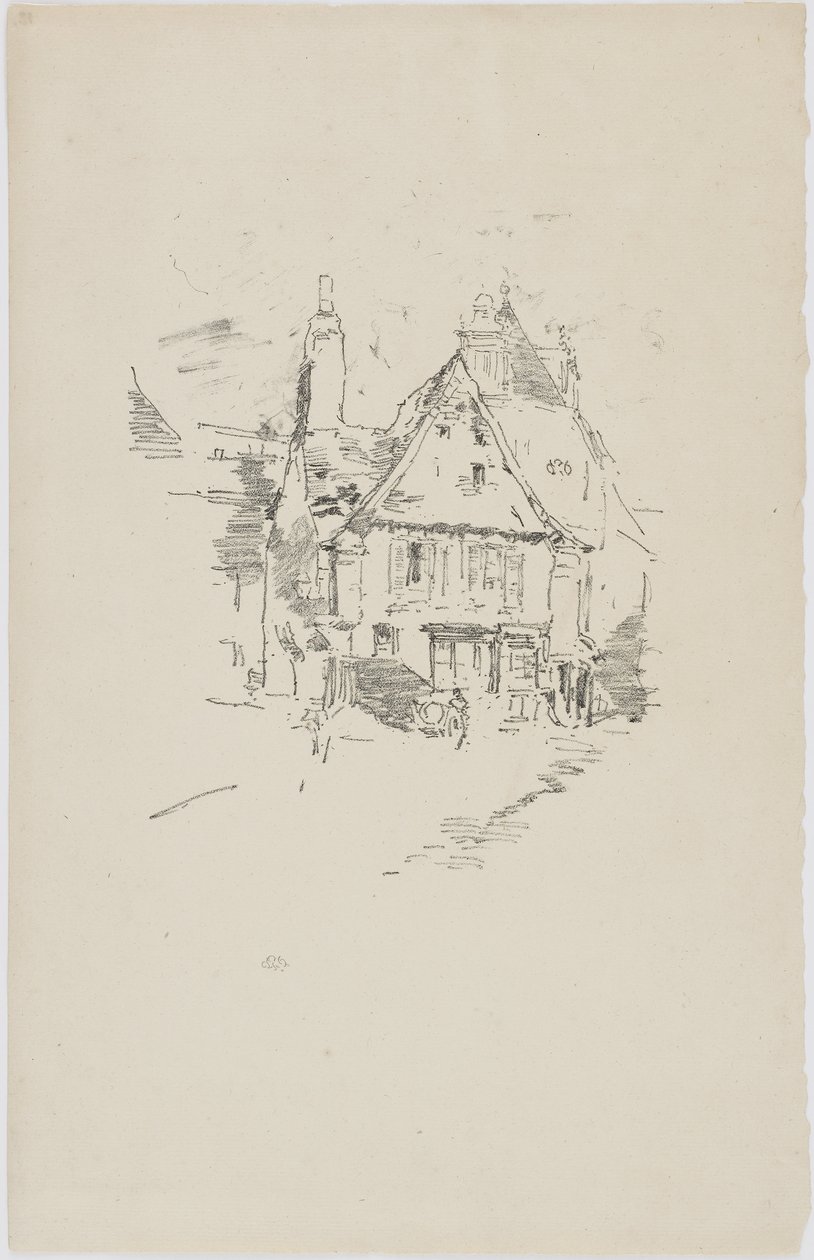 Gabled Roofs，Vitre，1893（纸上石版） 作者 詹姆斯·阿博特·麦克尼尔·惠斯勒