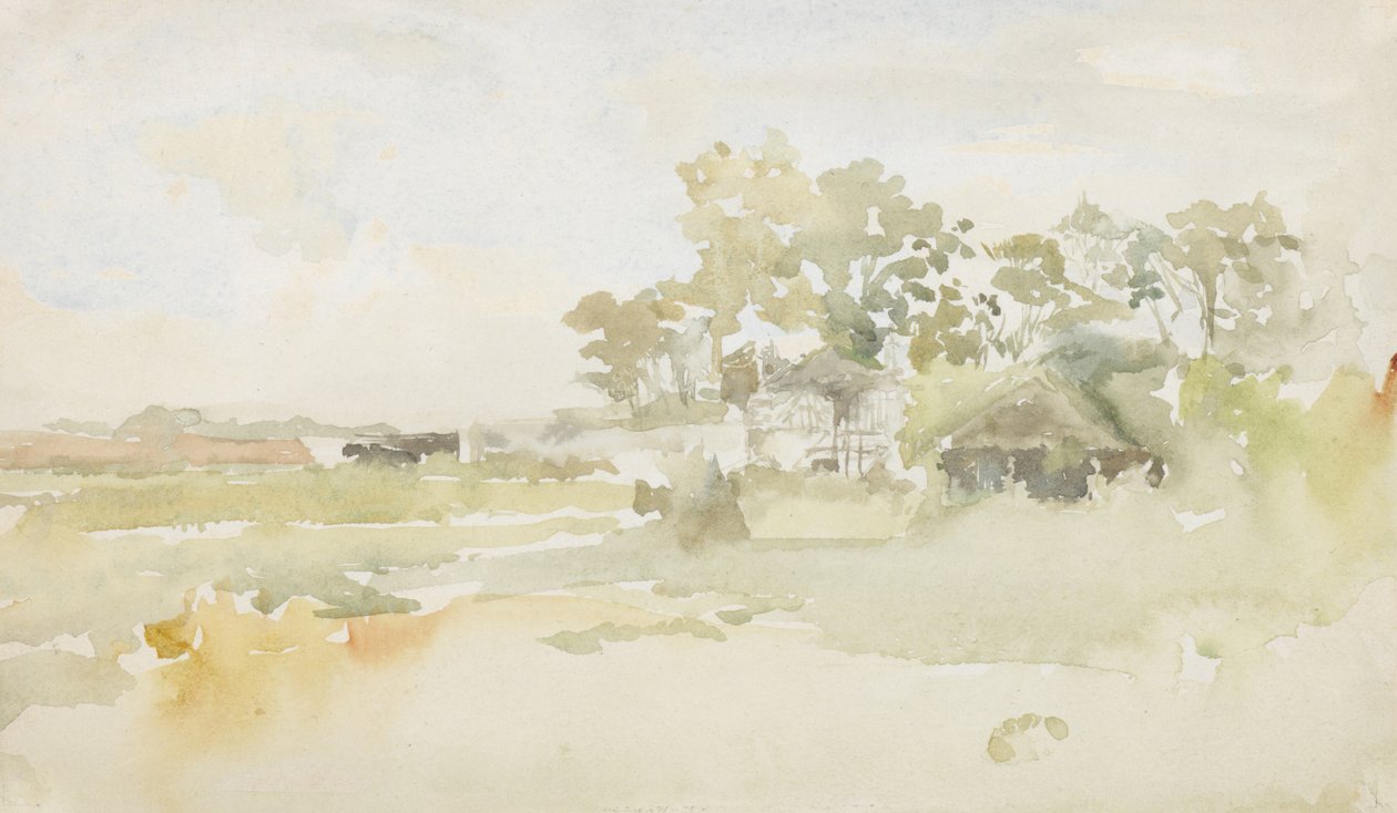 景观与农场建筑，c.1884 作者 詹姆斯·阿博特·麦克尼尔·惠斯勒