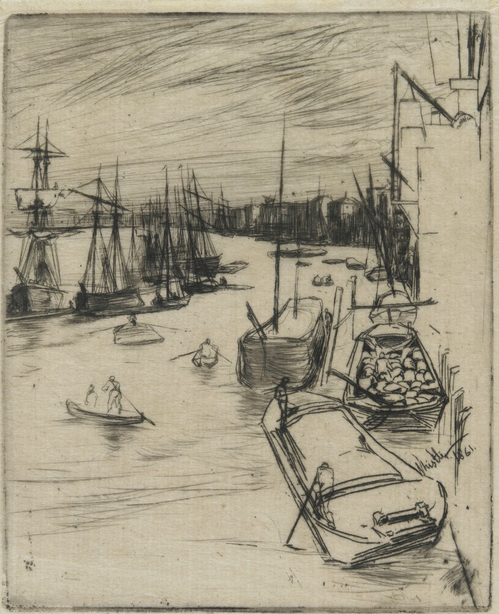 Little Wapping，1861年（纸上蚀刻） 作者 詹姆斯·阿博特·麦克尼尔·惠斯勒