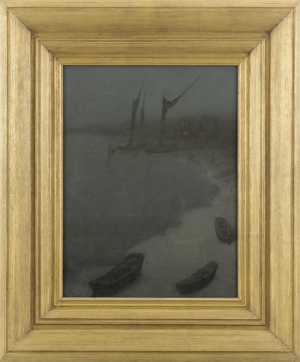 Nocturne：灰色和银色 -  Chelsea Embankment，Winter，c.1879 作者 詹姆斯·阿博特·麦克尼尔·惠斯勒
