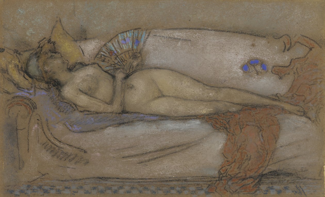 Pour le pastel：玫瑰和蛋白石，c.1885-95（棕色纸上的粉笔和粉彩） 作者 詹姆斯·阿博特·麦克尼尔·惠斯勒
