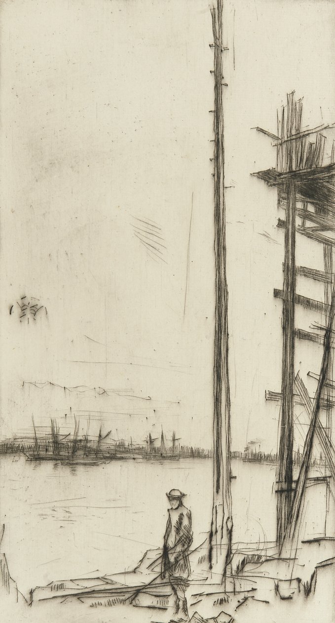 造船厂的院子，1875年（纸上的干点） 作者 詹姆斯·阿博特·麦克尼尔·惠斯勒