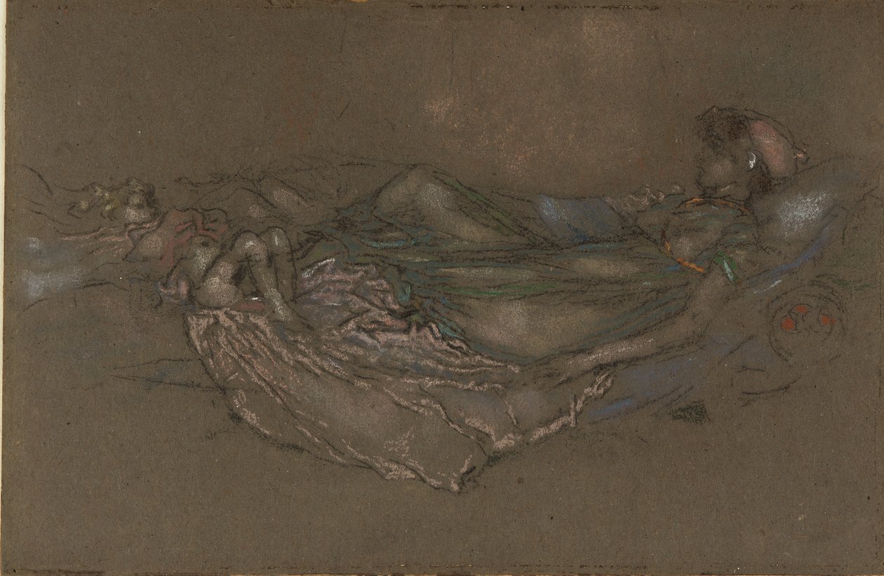 壳牌，c.1891（粉笔和粉彩在灰纸上） 作者 詹姆斯·阿博特·麦克尼尔·惠斯勒