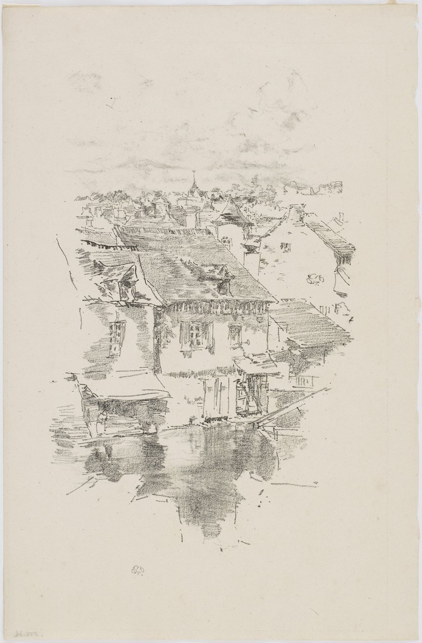 Vitre：运河，1893年（纸上石版） 作者 詹姆斯·阿博特·麦克尼尔·惠斯勒