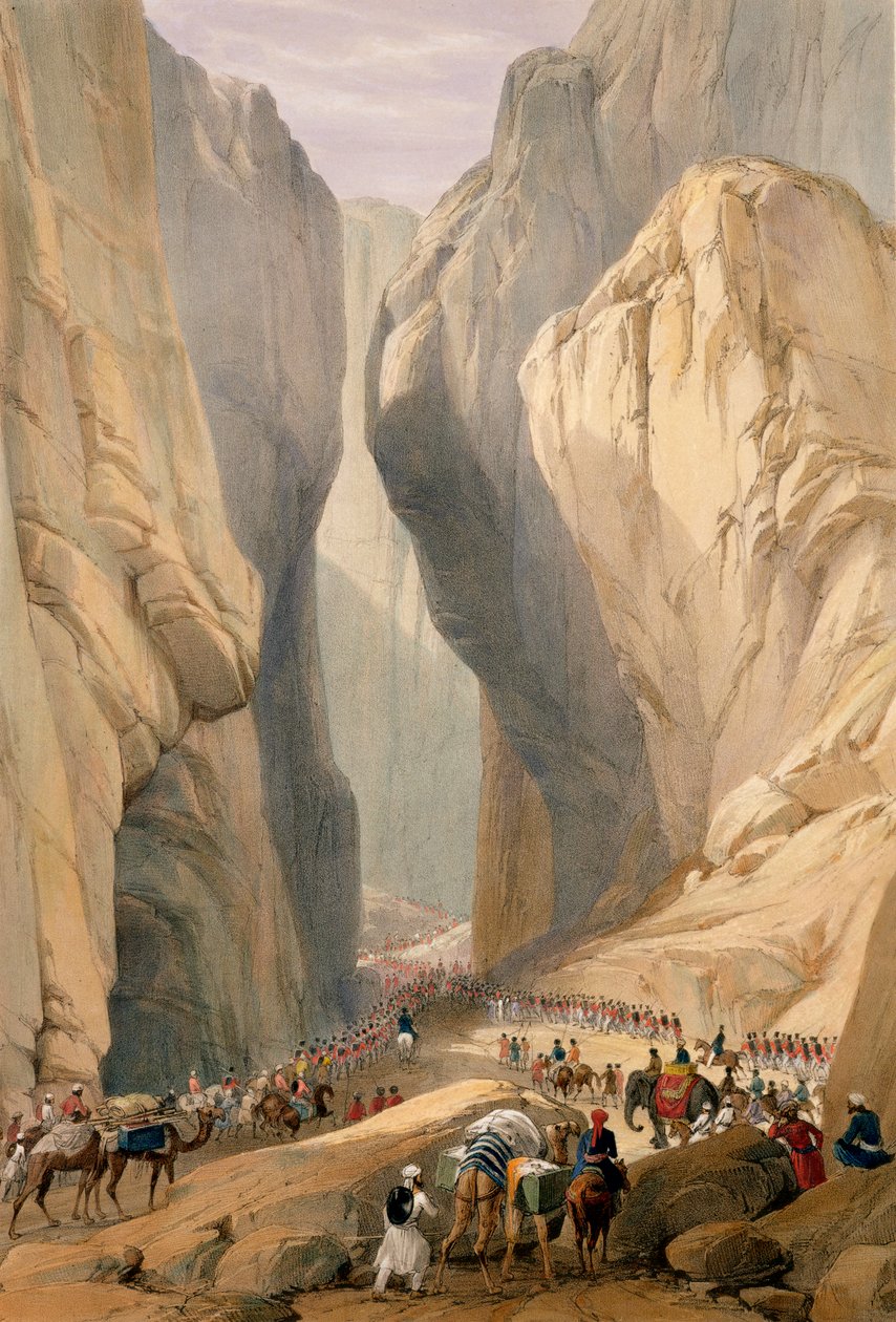 来自Dadur的博兰山口，来自&39;阿富汗的草图&39;，由Charles Haghe（1810-88）和Louis Haghe（1806-85）雕刻，由Henry Graves出版，1842年 作者 詹姆斯·阿特金森