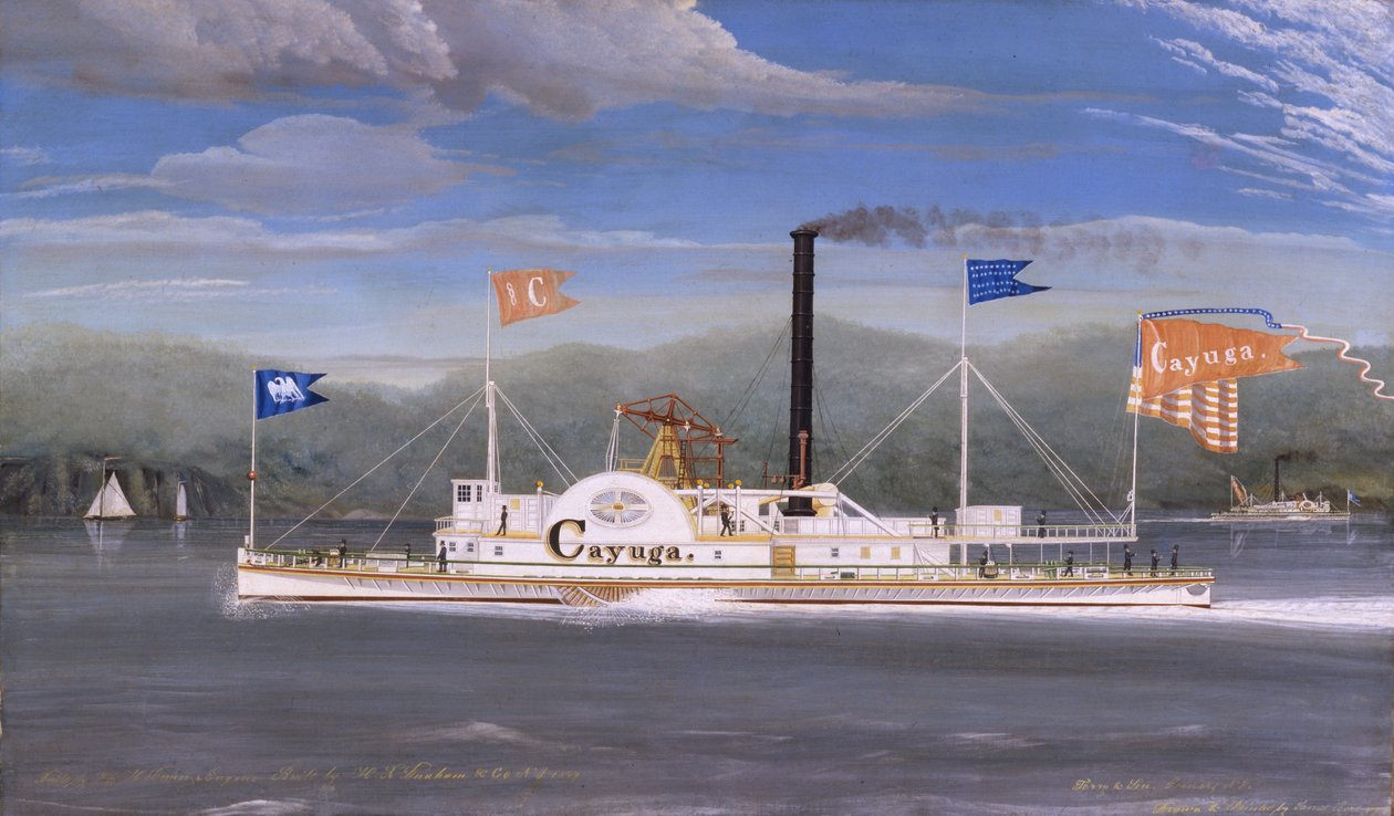 Steamboat Cayuga，1849 作者 詹姆斯·巴德
