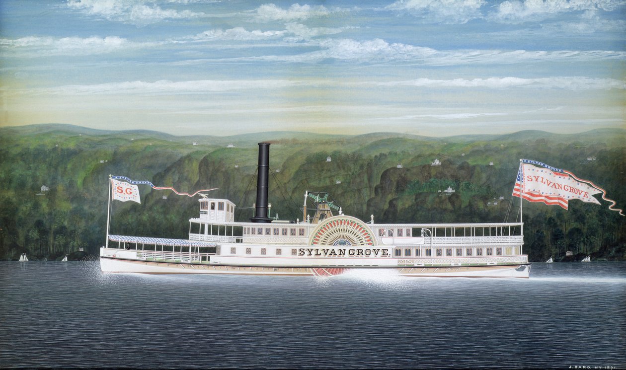 Steamboat&39;Sylvan Grove&39;，1871年（纸板上的纸板） 作者 詹姆斯·巴德
