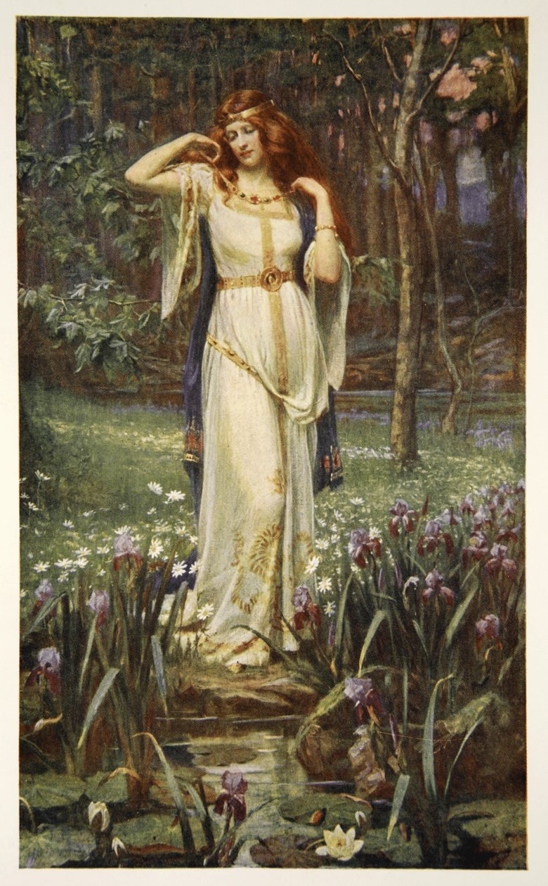 Freyja和项链，来自Donald A. Makenzie的“条顿神话和传说”，1890年 作者 詹姆斯·道尔·彭罗斯