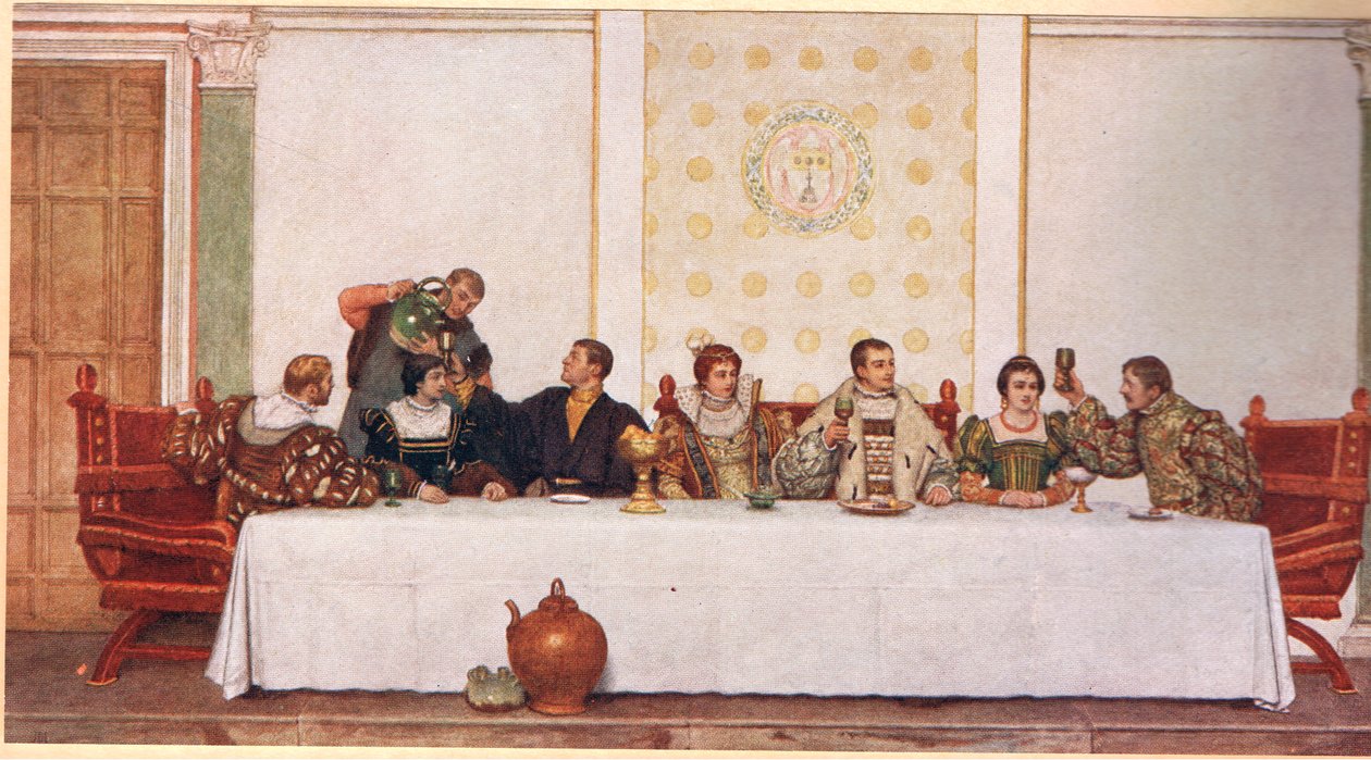 婚礼盛宴，来自“威尼斯商人”的插图，c.1910 作者 詹姆斯·德罗姆哥·林顿